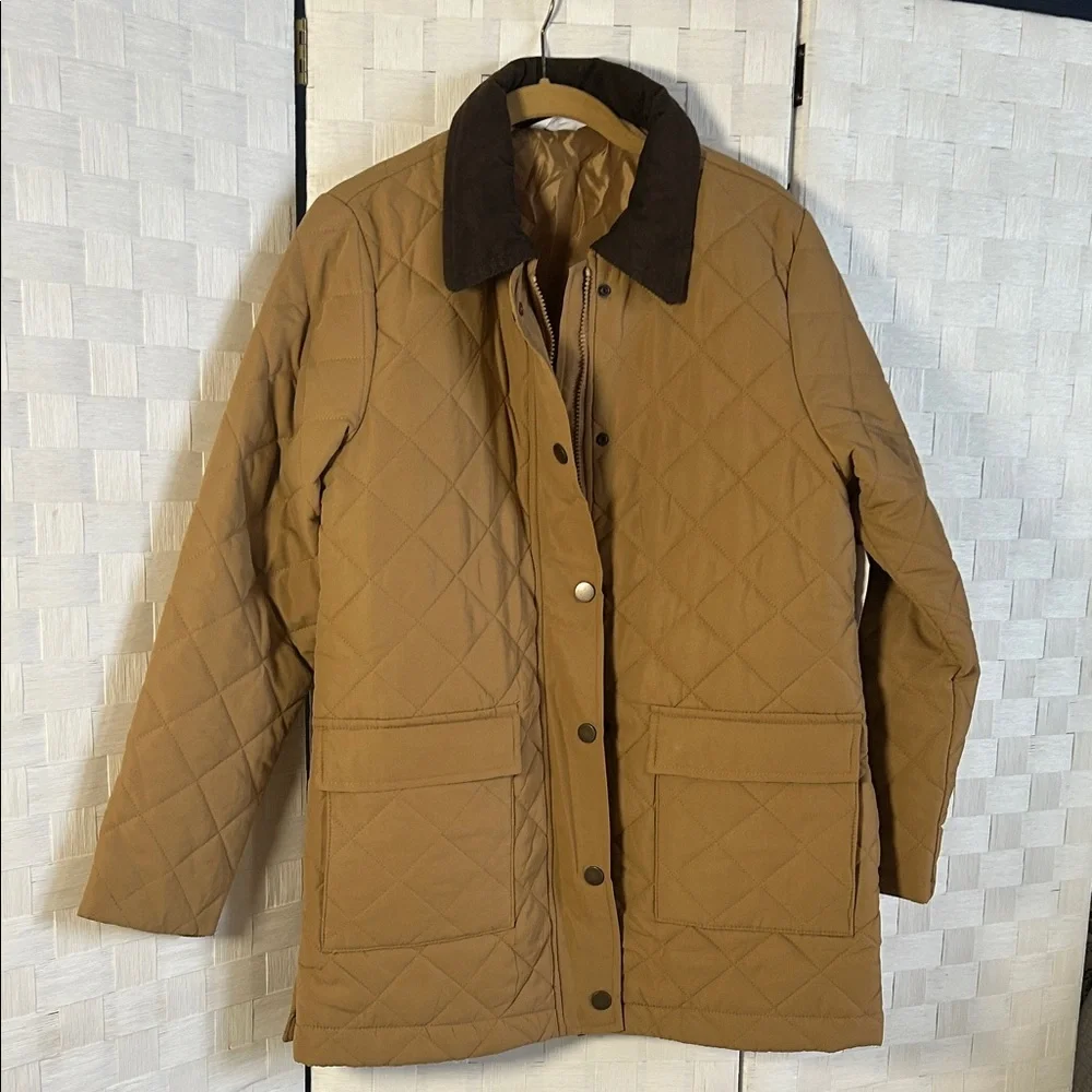 Time and Tru Brown Quilted Puffer Jacket - Picture 1 of 6